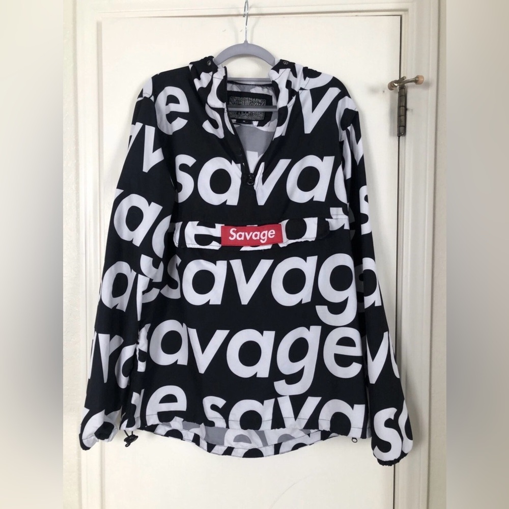 Men’s Savage Windbreaker Size Medium Good Condition See Pics and Description